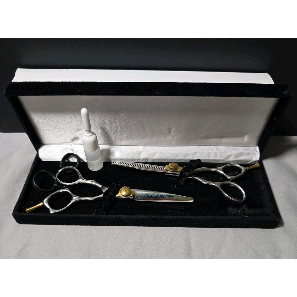 Ninja Swordsman 5‎ 1/2" Stainless Steel Cutting/Thinning Duo Sheers Left-Handed
